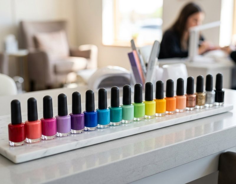 Bright, tidy nail salon pedicure station